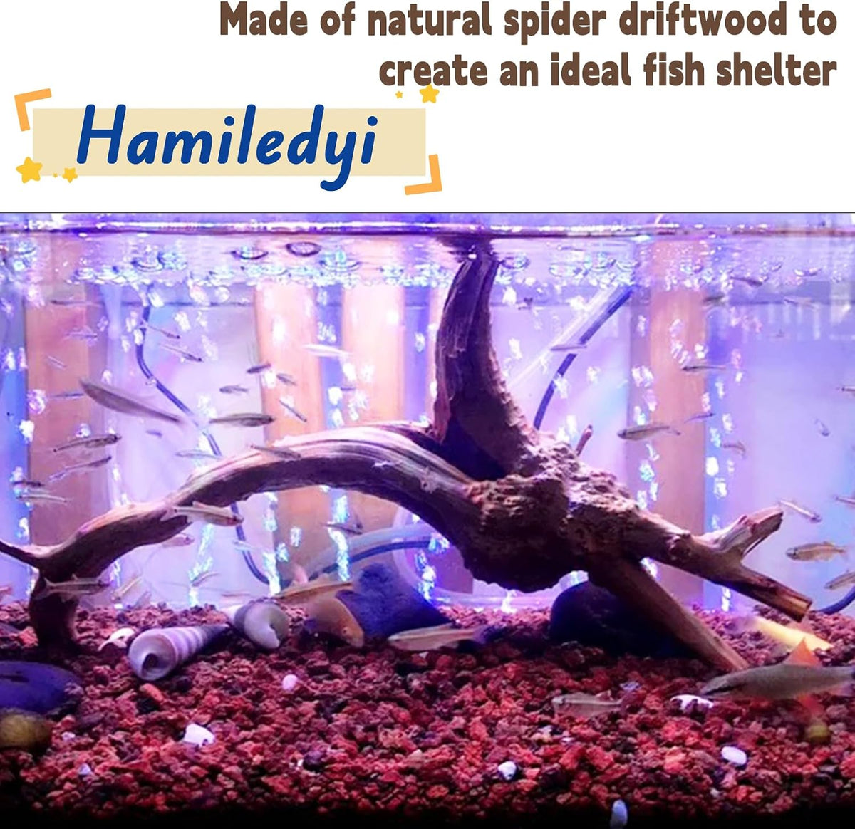Aquarium Driftwood 3PCS Natural Trunk Driftwood Assorted Branches - Spiderwood (8-10in 4PCS) - image 3