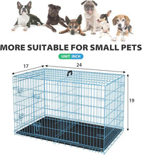 BestPet | Dog Crate | 24" | Blue | Foldable Metal Kennel with Double Doors, Secure Slide-Bolt Latches, Leakproof Tray | Portable Dog Cage for Small Breeds | for Travel, Indoor & Outdoor Use