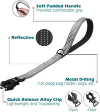 Heavy Duty Short Dog Leash - Grey / 18 Inch - image 4