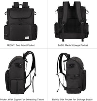 Modoker Dog Travel Bag Backpack, Airline Approved Pet Accessories Organizer for Dog and Cat with Shoulder Strap, 2 Dog Food Storage Containers, 2 Collapsible Dog Bowls,1 Pet Mat, Black