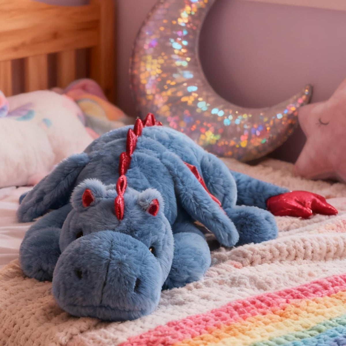 ARELUX Large 36in Cute Dragon Stuffed Animals Plush Toy Soft Matcha - Blue / 50inch - image 4
