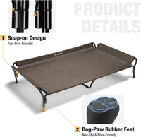 Veehoo Cooling Elevated Dog Bed - Brown / 50.5"L x 33.5"W x 12.0"Th - image 4