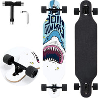 TLHB 41 inch drop through longboard skateboard with 9-ply maple deck and PU wheels