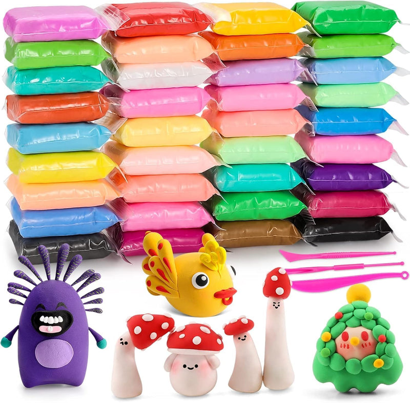 EDIFON Air Dry Clay, 36 Colors Foam Magic Modeling Clay for Kids DIY Crafts – Fun for Kids & Family - Multicolor (36 Colors)