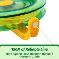 Simxkai Kite Line Winder – Beginner-Friendly Spool with Easy-Grip Handle – Fun for Kids & Family - 7in with 500ft / Green - image 3