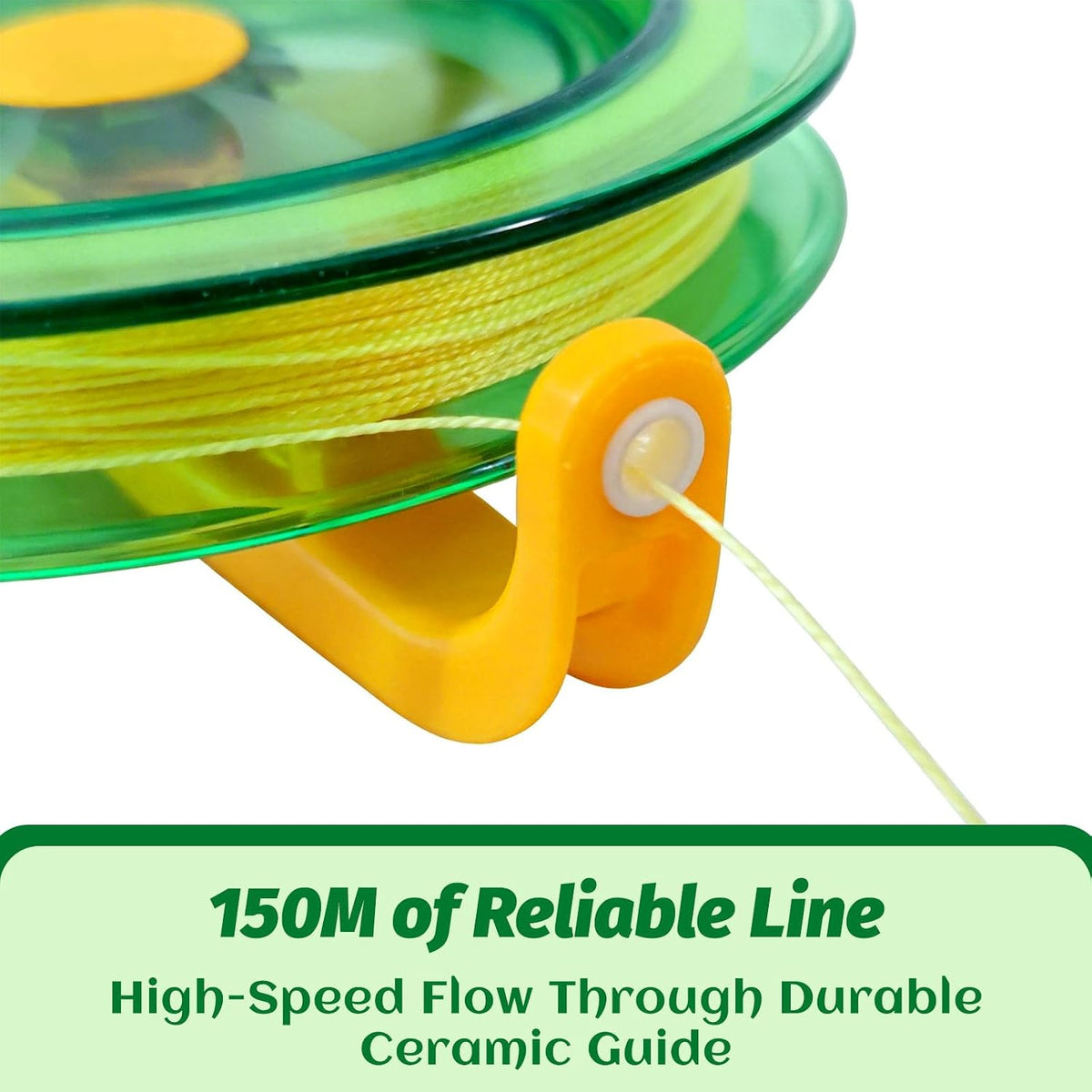 Simxkai Kite Line Winder – Beginner-Friendly Spool with Easy-Grip Handle – Fun for Kids & Family - 7in with 500ft / Green - image 3