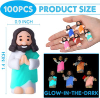 CroBlissful 50 little Jesus figurines that glow in the dark, five colors - view 14