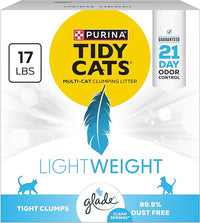 Purina Tidy Cats LightWeight With Glade Clear Springs Multi-Cat, Clumping, Low Dust, Scented Cat litter - 17 lb. Box