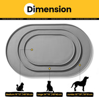 Conlun Dog Food Mat,1/2 Inch Raised Edges Cat Feeding Mat for Spill Containment,BPA-Free Silicone - 32"x20" / Grey - image 4