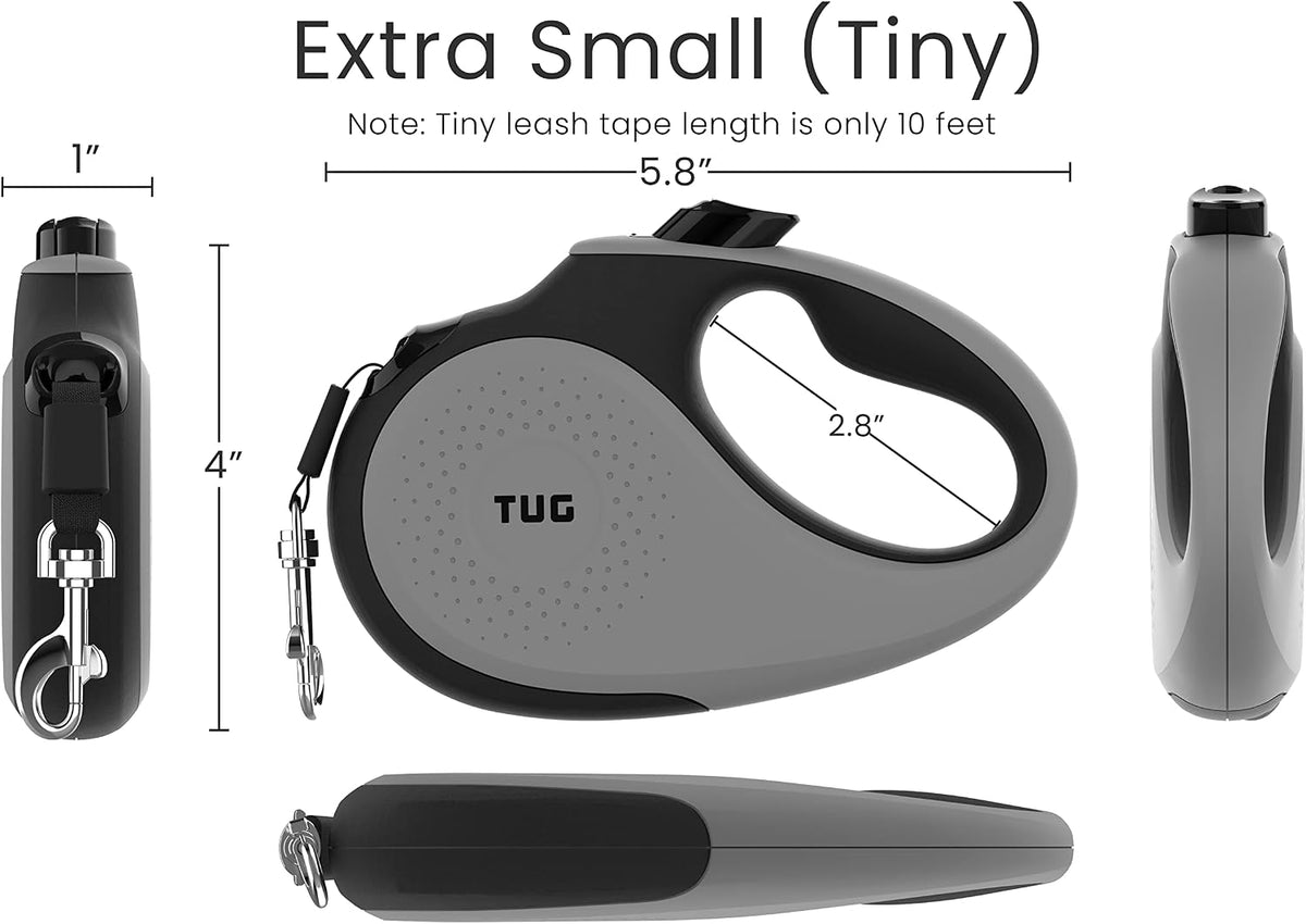 TUG Original Retractable Dog Leash - Grey / Tiny - image 3