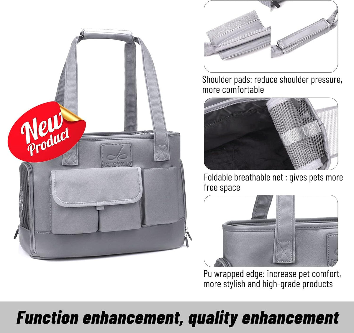 Cat Carrier, Dog Carrier, Pet Carrier - Grey - image 4