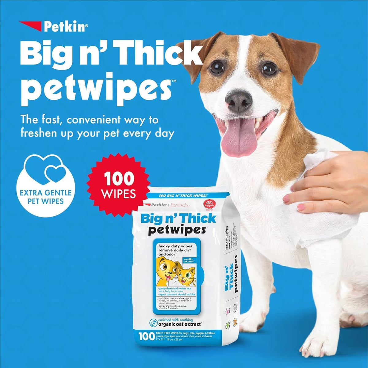 Petkin Big N' Thick Petwipes – Essentials for Dogs - 1 - image 2