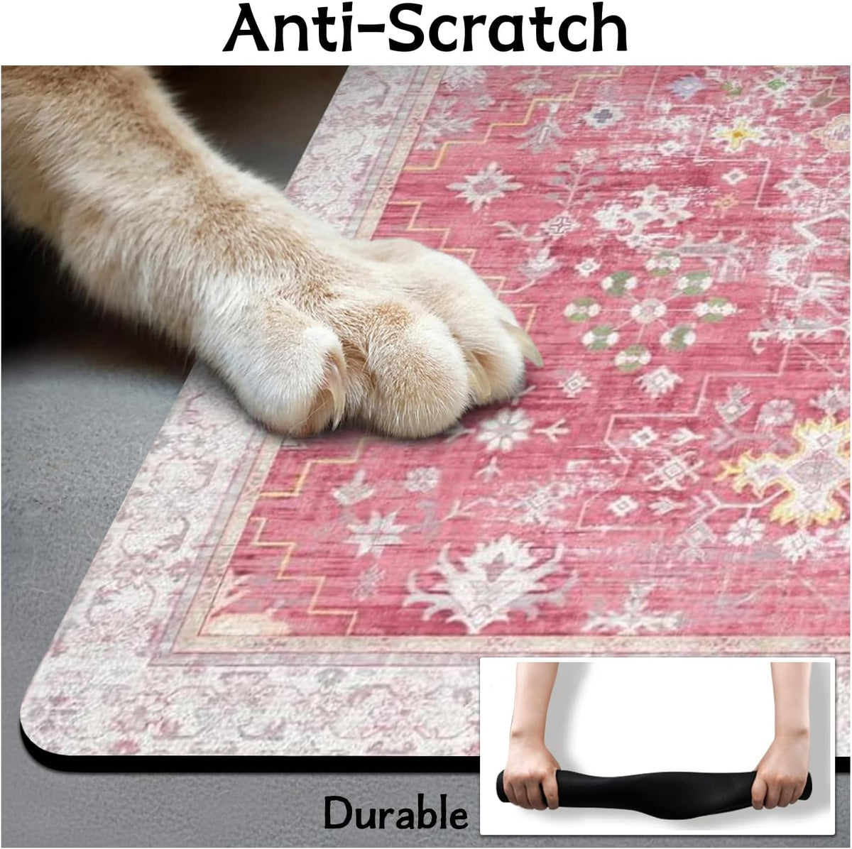 Pet Food Mats for Floor, Absorbent Dog Mat for Food and Water Dispenser Mat, Dog Food Mat Quick Dry - Pink / 32"L x 24"W - image 2