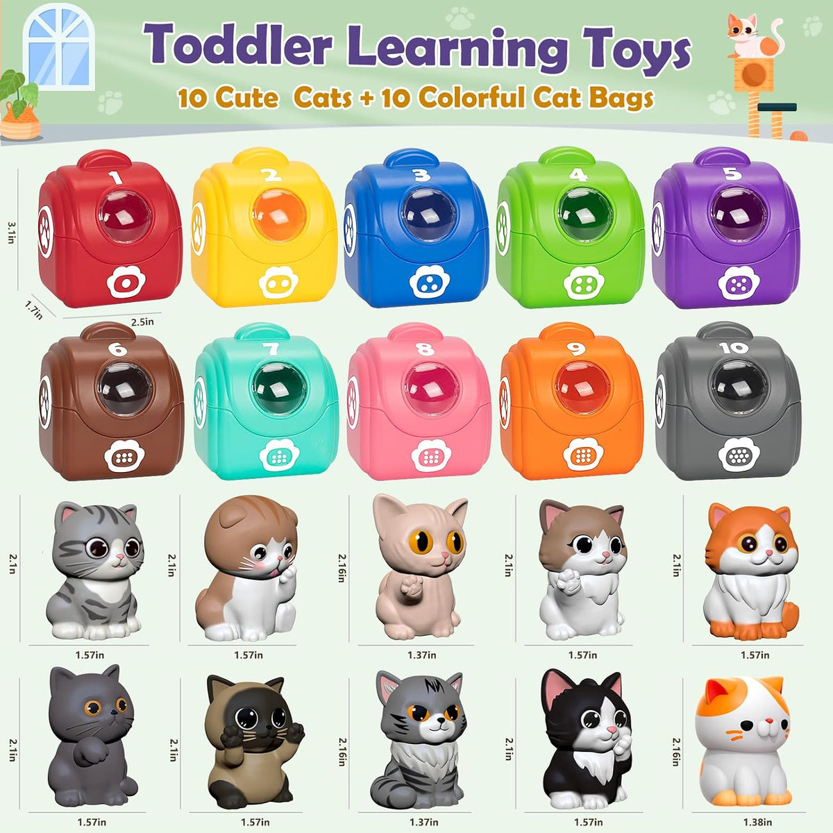 Learning Toys for 1, 2, 3 Year Old Toddlers - KITTEN - image 2