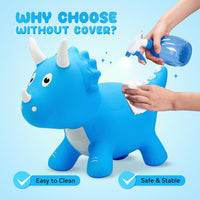 VangeBow Bouncy Horse Animal Hopper Toy for Toddlers 1-5 – Fun for Kids & Family - Blue Little Triceratop - image 4