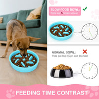 Slow Feeder Dog Bowls 3 in 1 Stainless Steel Food Water Bowl to Slow - Small ＆ Medium Breed / Pink - image 2