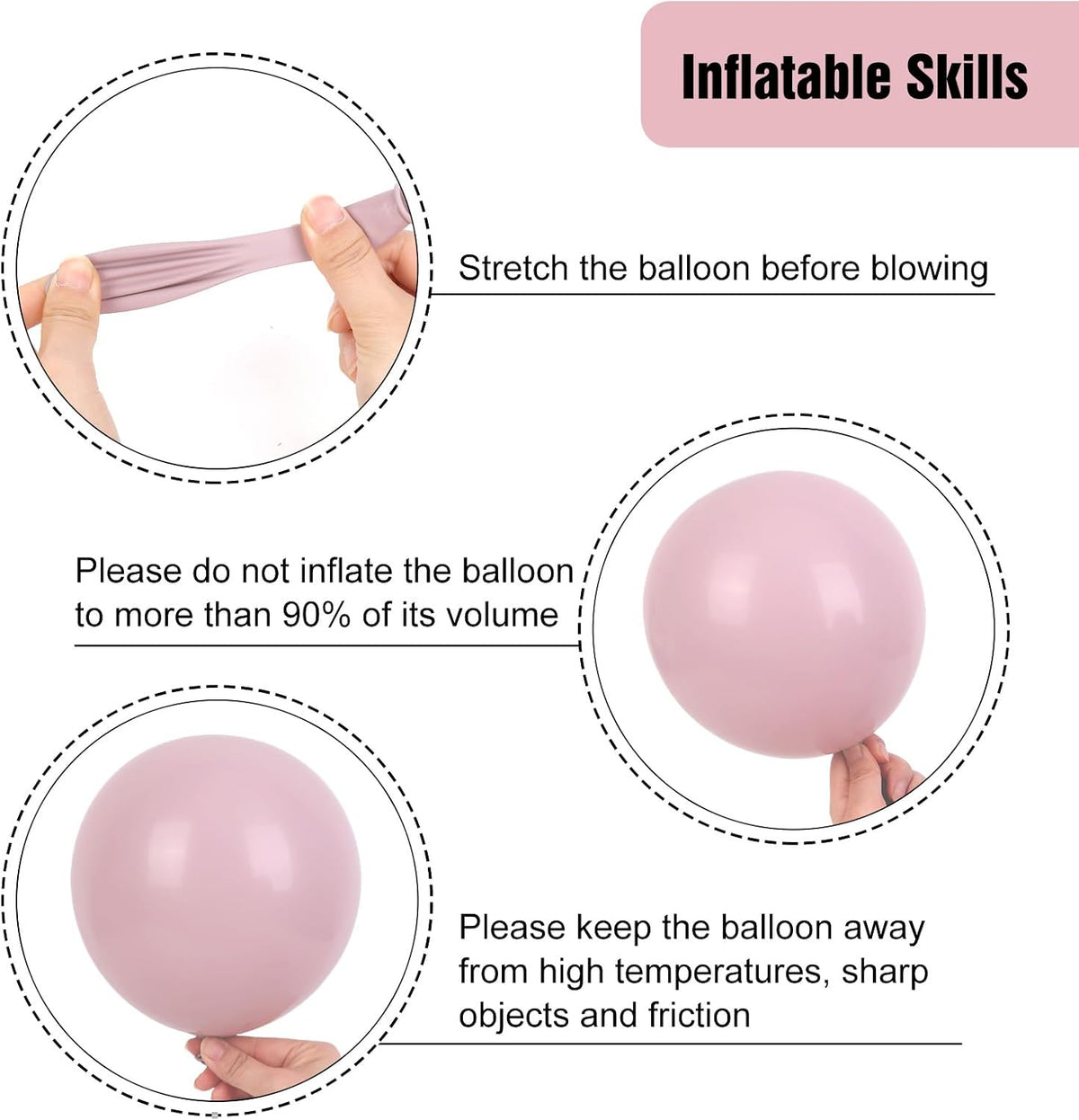 RUBFAC Balloons Black Balloon Arch for Black Birthday Decorations - Dusty Pink - image 4