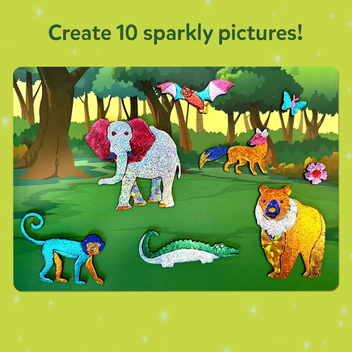 Skillmatics Foil Fun Unicorn & Princesses, Foil Art & Craft - 8. Animals Mega Pack - image 3