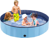 Foldable Dog Pool, Portable Pet Bath Tub and Kiddie Swimming Pool – Essentials for Dogs - 87"-5XL / Blue