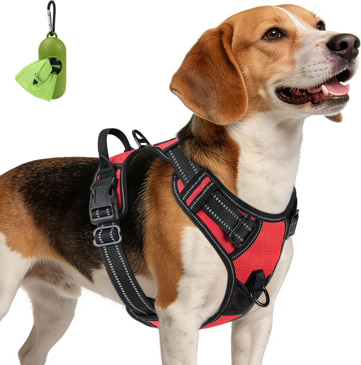 Joytale No Pull Dog Harness Medium Sized Dog, Front Clip - Medium / Red