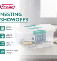 Sterilite Large Nesting ShowOffs, Clear Bin w/Latch Lid & Handle - Medium / 6 Pack - image 3