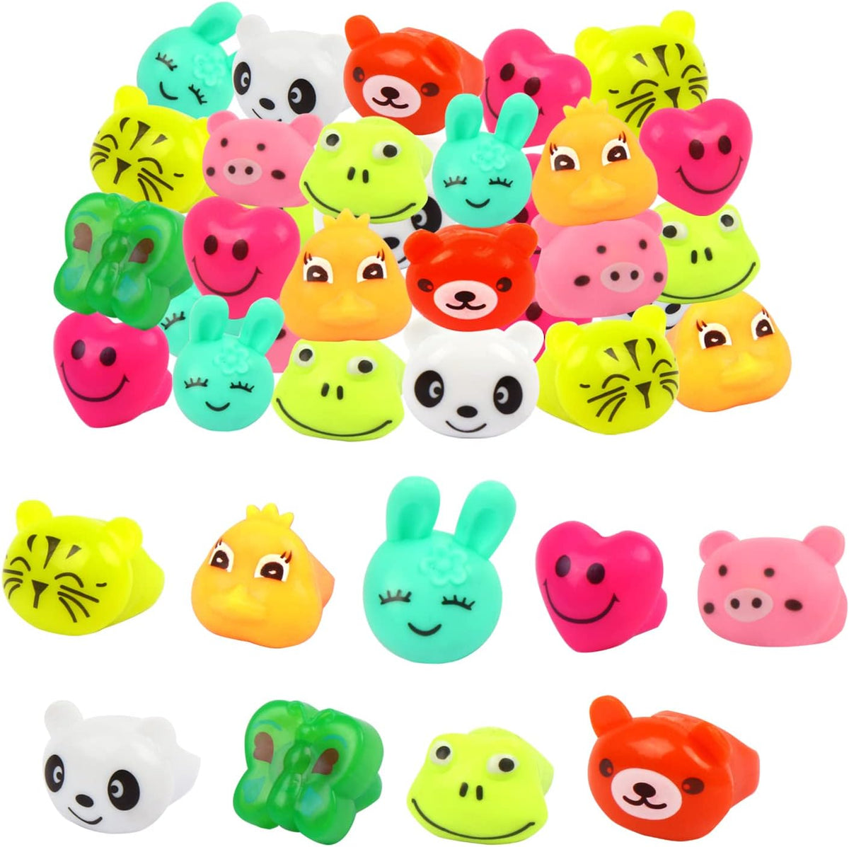 CCINEE 24Pcs Light Up Rings Flashing Assorted Colorful LED Rubber - 24Pcs/Animal Shapes - image 2