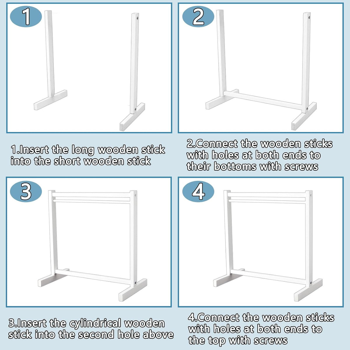 1 Set Doll Garment Rack with 10 Pcs Hangers Clothes Organizer - White / 11 - image 3