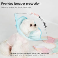 Touchdog Foldable Dog Cone Collar for Cats & Dogs - Adjustable Soft Recovery Collar with Waterproof PU Coating, Lightweight Design, 24.5cm/9.6in Wide Barrier (Blue Gradient Color, L)