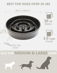 Ceramic Slow Feeder Dog Bowls - Black / 8 Inches - image 3