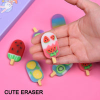 Donut Erasers for Kids, 24 Pieces 3D Cute Food Puzzle Mini Eraser, Cool Fun Take Apart Desk Pet - FRUIT ICE CREAM - image 3