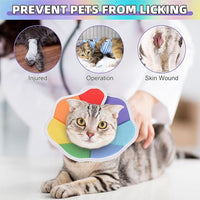 KOOLTAIL Cat Cone Collar, Adjustable Soft Comfortable Cat Recovery Collar to Stop Licking, Foldable Donut Water Resistant Pet Cone for Small Large Cats Kittens After Surgery Flower S