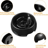 Extra-Large Durable ABS Large Slow Feeder Dog Bowls Stop Bloat Bowl - Round-L / Large - image 3