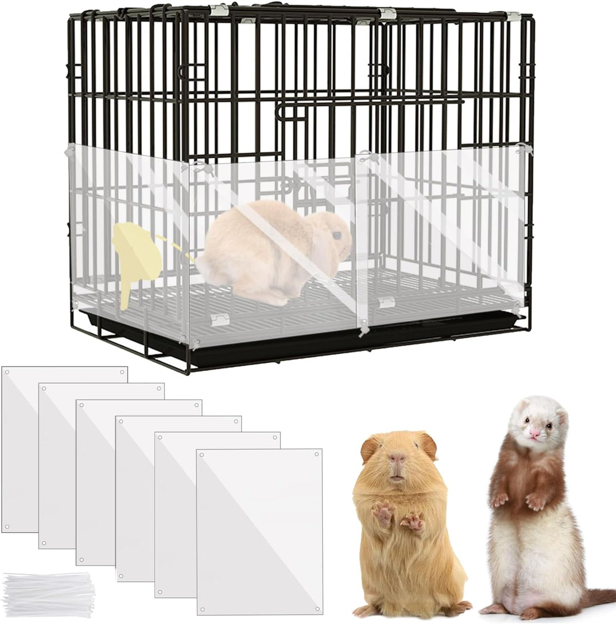 KEYIDE 12 Pcs Urine Guard for Rabbit, Guinea Pig - 6pcs
