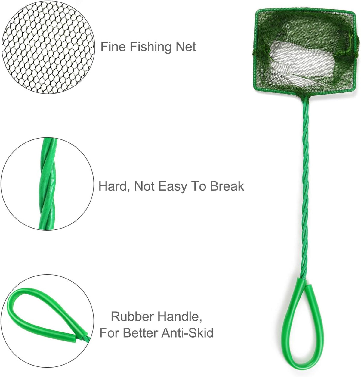 4Pcs Aquarium Fish Net, 4 Inch Quick Catch Mesh Nylon Fishing Nets – Essentials for Fish - image 2