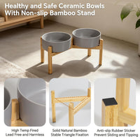 Elevated Ceramic Dog Bowl - Dark Gray / Large - image 3