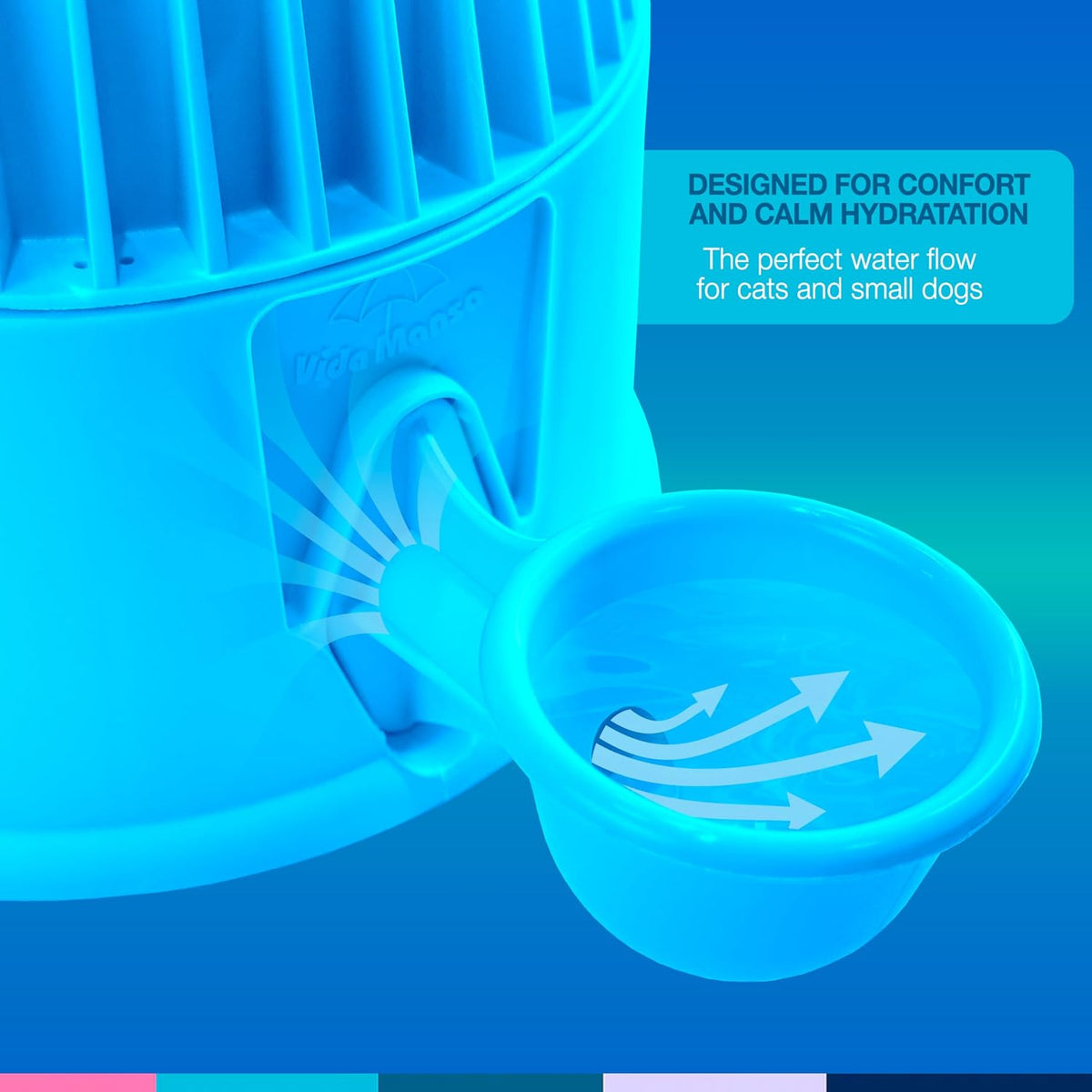 Pet Water Dispenser for Dogs and Cats - Clear Light Blue - image 4