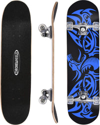 ChromeWheels 31 inch Skateboard Double Kick Skate Board Cruiser - Blue