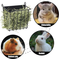 2PCS Rabbit Hay Feeder Guinea Pig Hay Feeder with Heavy-Duty Metal - 2 piece / Matte Black - image 3