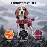 Winter Dog Jackets, Reversible Dog Coat with Leash Hole - Red / 2XL - image 4