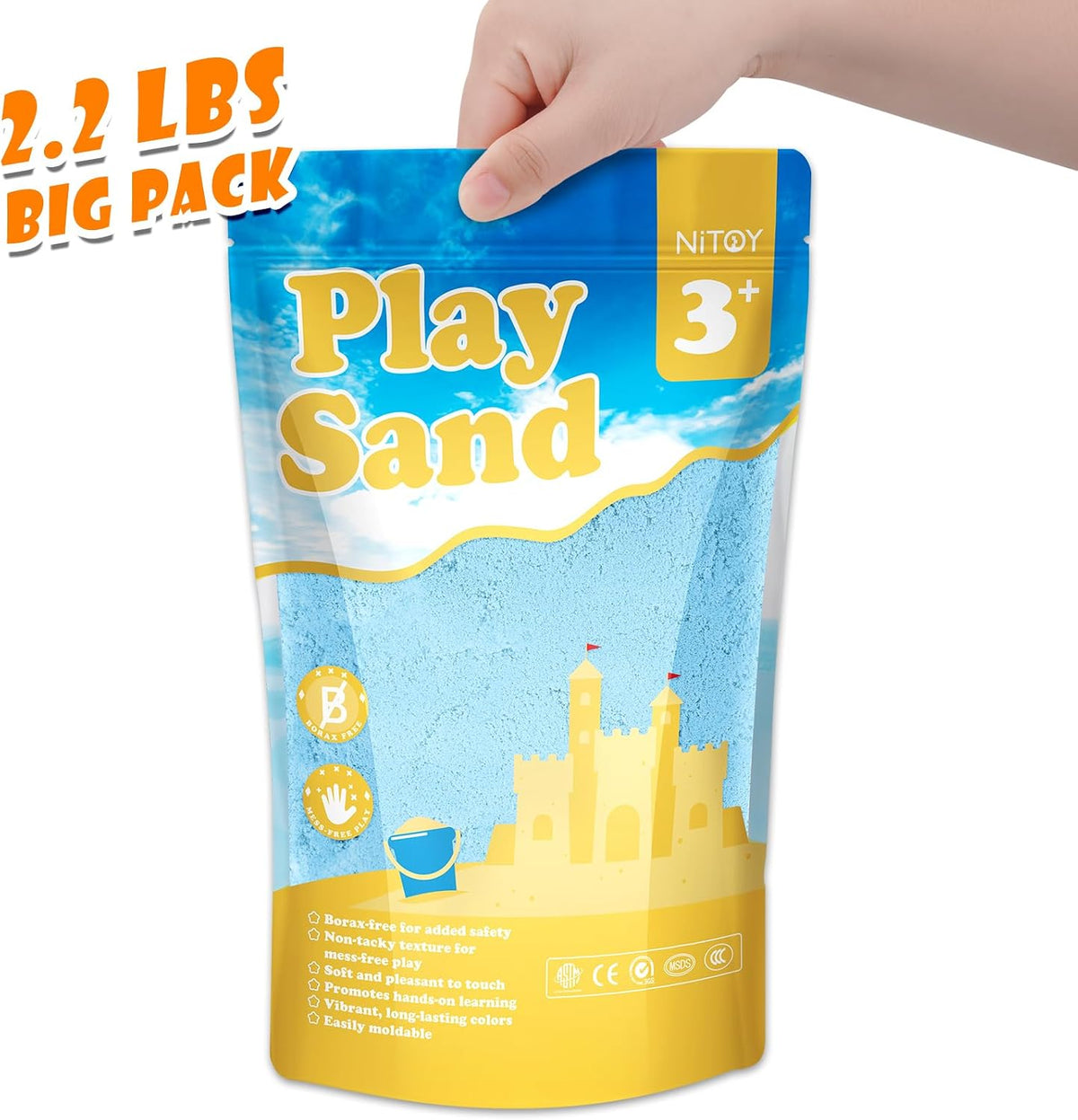 NiToy FlexiSand Toy Sand 2.2Lbs Moldable Sensory Sand for Kids - Light Blue - image 4