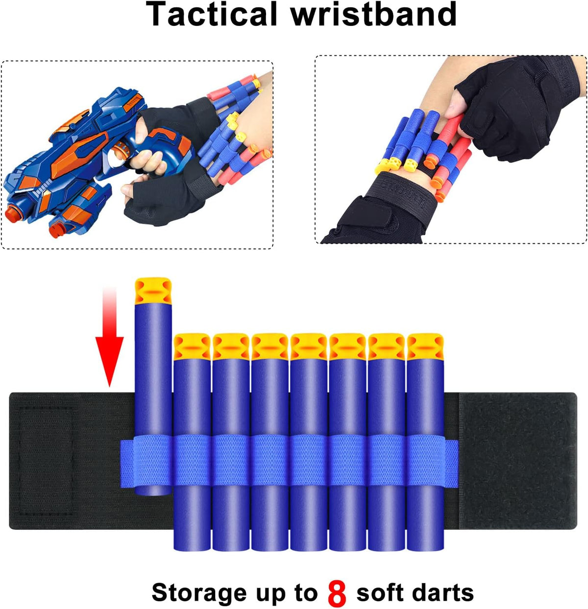 Pokonboy foam dart blaster 2 pack in orange and blue with 60 soft foam darts and wristbands - view 9