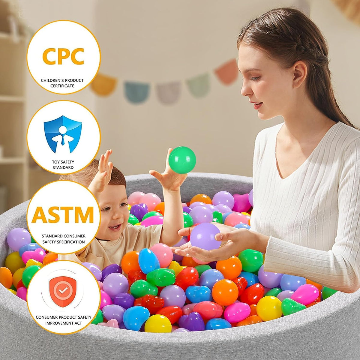 Ball Pit Balls Pack of 100 200 500 - 7colors / 100 balls - image 3