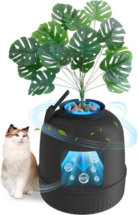 Lifewit Hidden Plant Cat Litter Box with Plastic Scoop - Black / With Electric Odor Control System