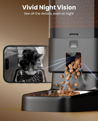 oneisall Automatic Cat Feeder for 2 Cats Pets, 20 Cups/5L – Essentials for Cats - Corded Dual Camera - image 3