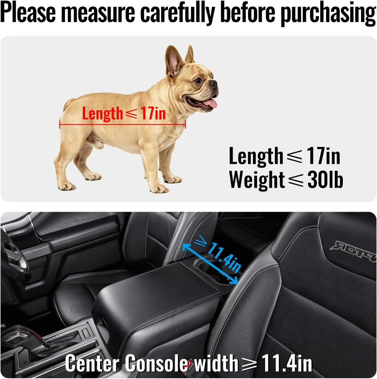 MAXFUT padded center console dog car seat for small dogs and trucks - view 4