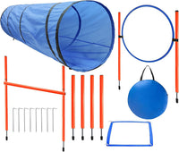 GeerDuo dog agility training equipment kit with tunnel, weave poles, jump ring and bag - view 2