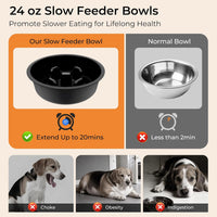 URPOWER Mess Proof Elevated Dog Bowls 4 Height Adjustable Raised Stand – Essentials for Dogs - Matte Black / Small - image 4