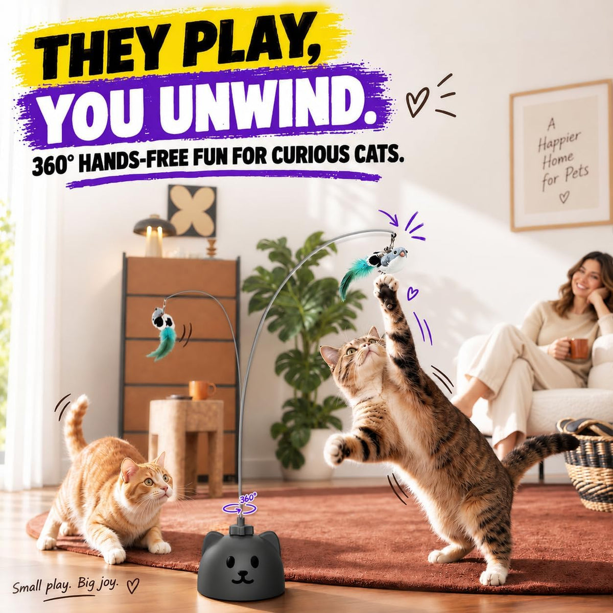 Interactive Cat Toys for Indoor Cats - Black - image 2