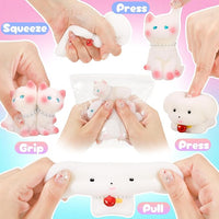 Squishy Fidget Toys Squeeze Soft Cat Dog for Stress Relief Cute Stuff Sensory Toys 5Pcs, Stocking Stuffers Pinata for Kids Party Favors Treasure Box Desk Toys for Classroom Anxiety Travel Gifts