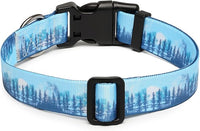 Mercano Adjustable Dog Collar - Special Design Patterns, Soft Nylon Comfortable Durable Pet Collar for Small Medium Large Dogs (S, Forest)